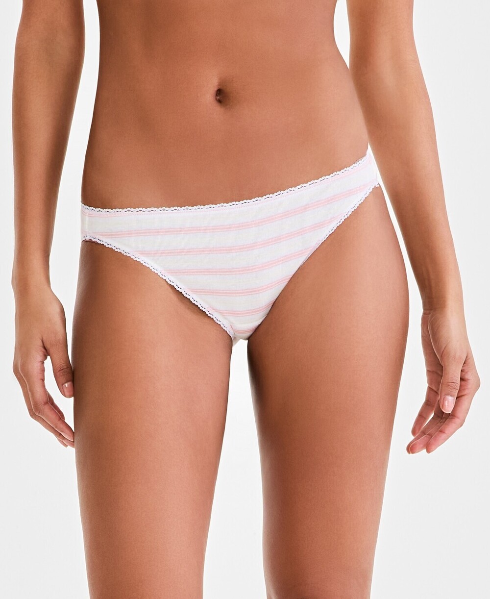 NWT Charter Club Womens Pretty Cotton Bikini 1 Duo Stripe XL